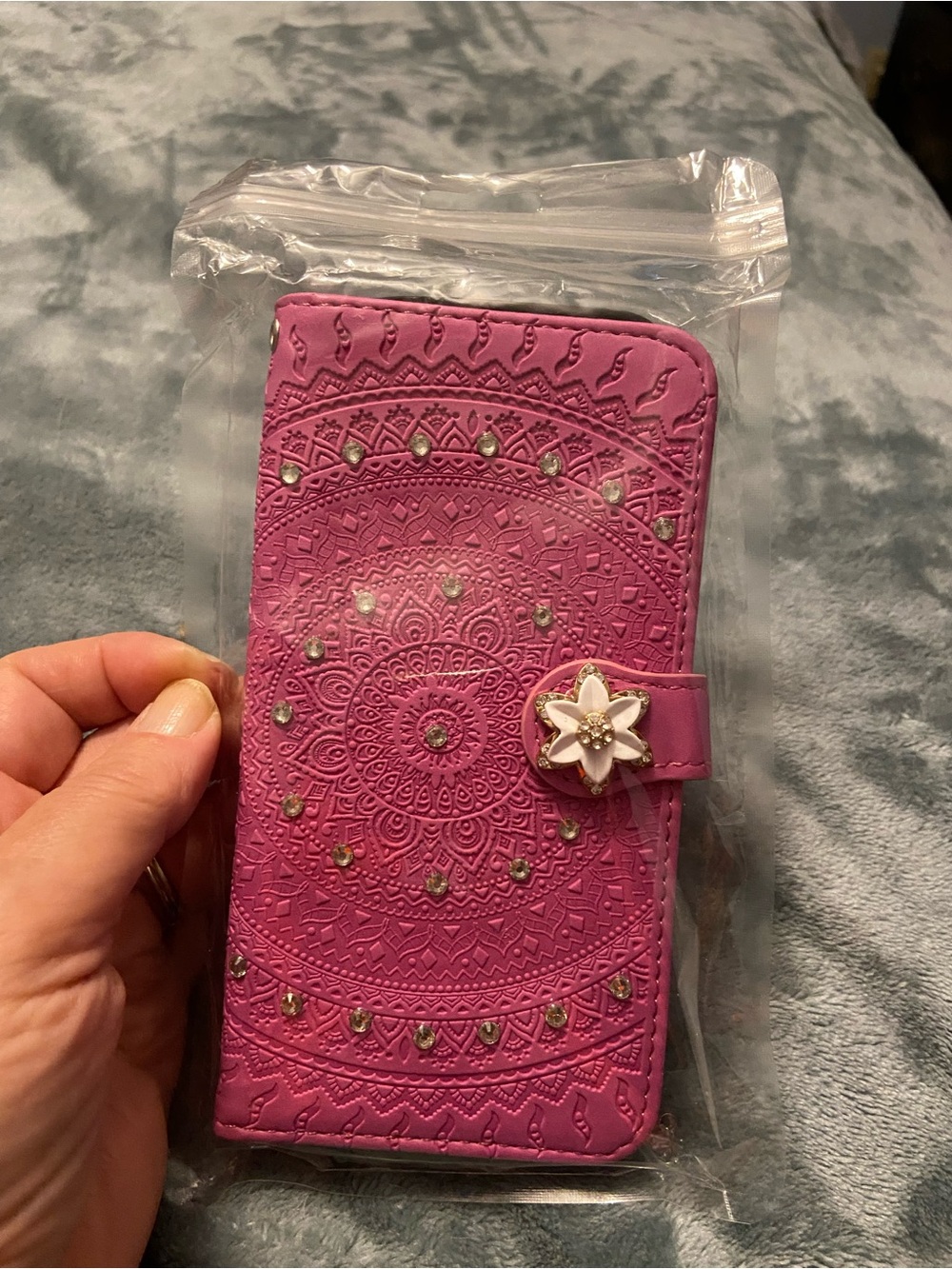 Samsung Pink Floral Mandala Wallet Case with Flower Snap